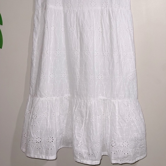 Lucky Brand Cotton Eyelet Tiered Sun Dress in White - size Small - NWT - Picture 6 of 10